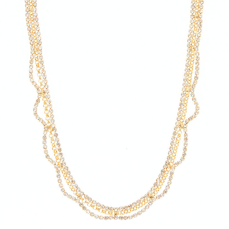 Gold & Crystal Chain Necklace,