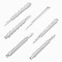 Silver Pearl &amp; Crystal Bobby Pins - 6 Pack,