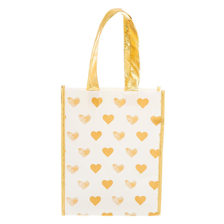 Golden Hearts Reusable Tote Bag,