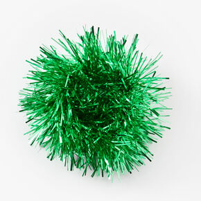 Medium Tinsel Hair Scrunchie - Green,