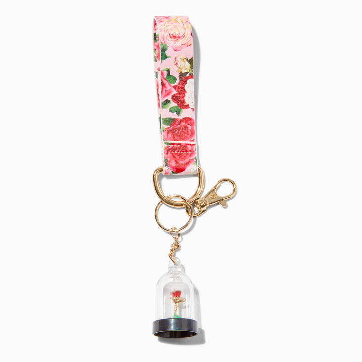 Pink Rose Wristlet Keychain,