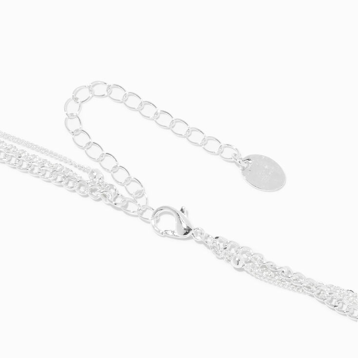 Silver Cool Color Beaded Multi-Strand Necklace,
