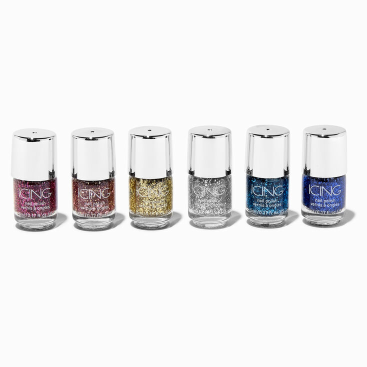 Glitter Mini Vegan Nail Polish Set - 6 Pack,