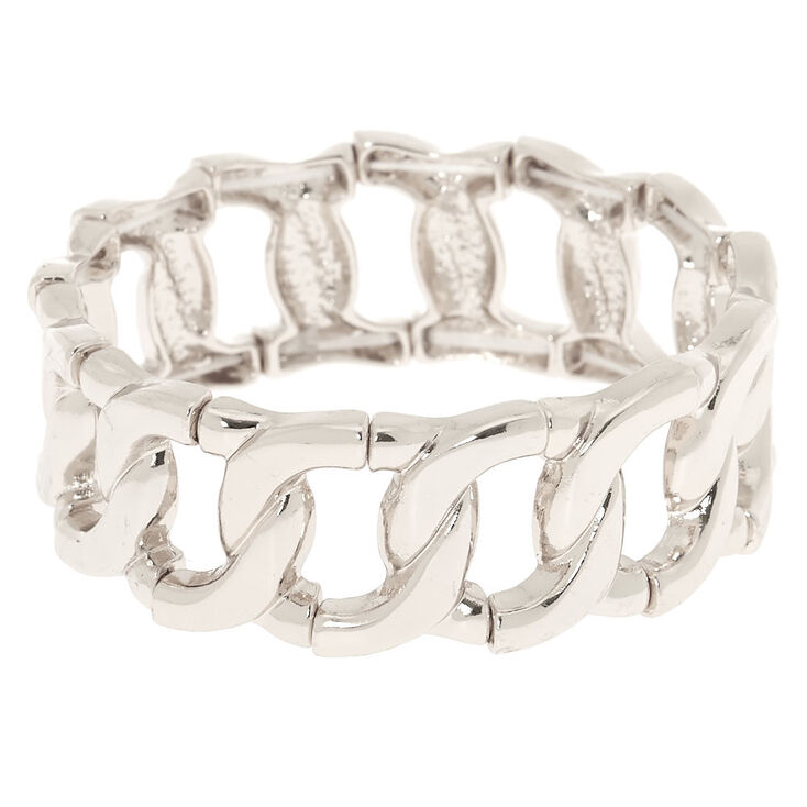 Silver Chain Stretch Bracelet,
