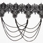 Black Crosses and Chains Lacy Choker Necklace,