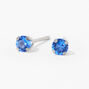 14kt White Gold 3mm September Sapphire Crystal Studs Ear Piercing Kit with Ear Care Solution,