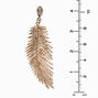 Gold-tone Filigree Feather 4&quot; Drop Earrings,