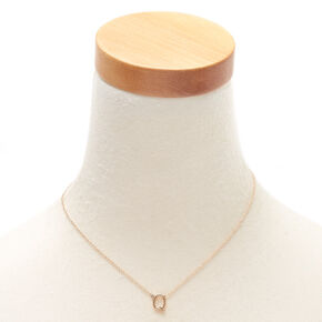 Gold Stone Initial Pendant Necklace - Q,
