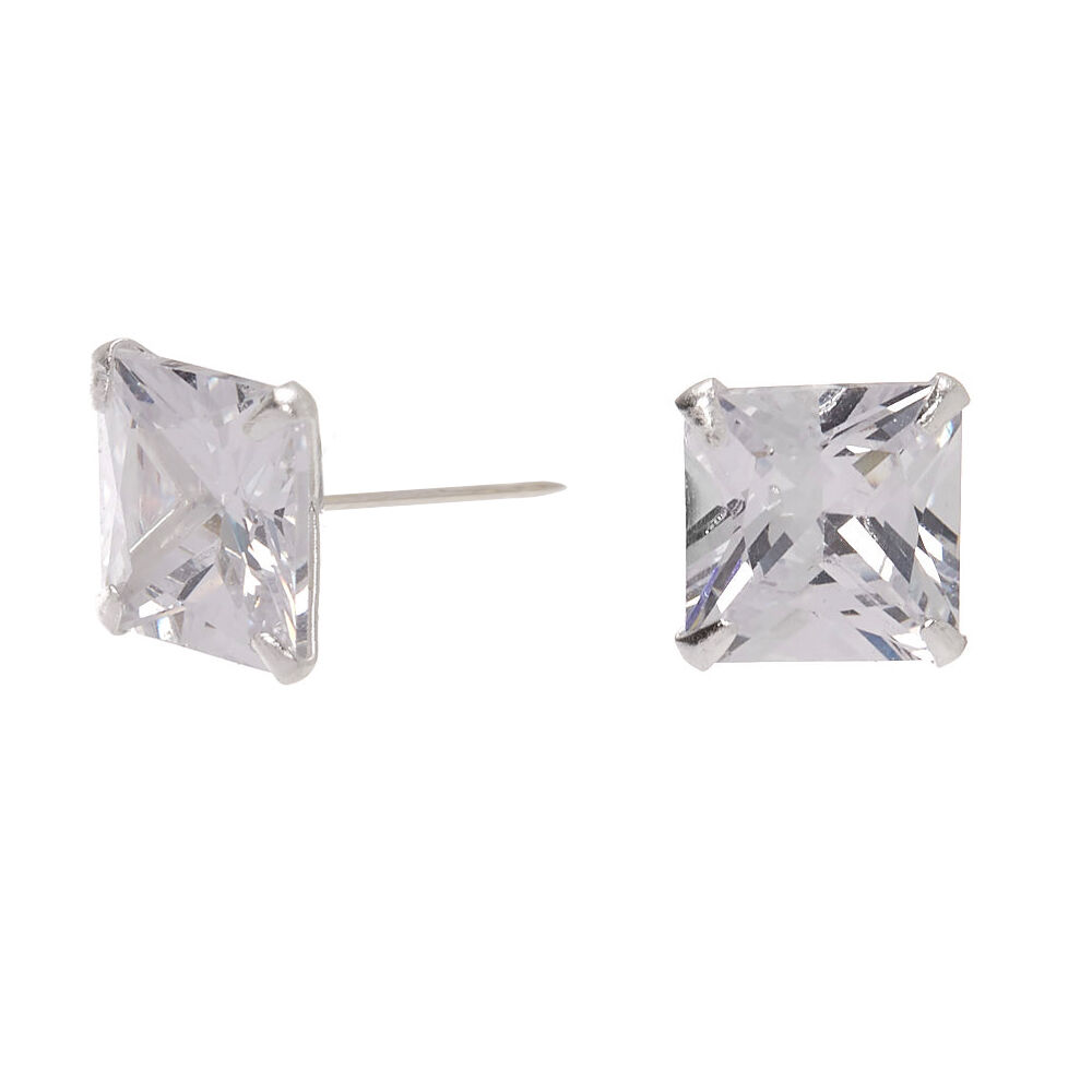 Cubic zirconia square clearance earrings