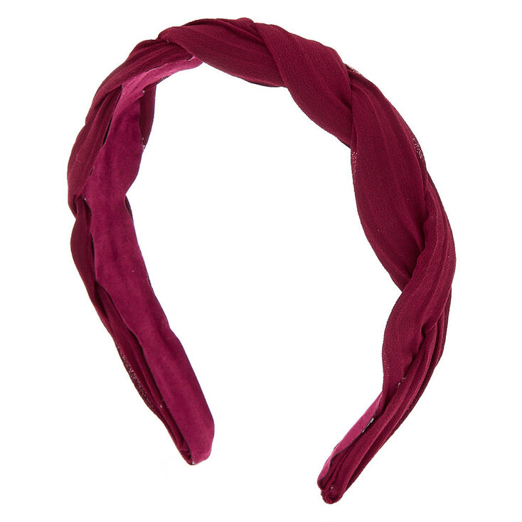 Chiffon Twisted Headband - Burgundy,