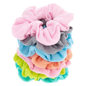 Small Pastel Rainbow Hair Scrunchies - 7 Pack,
