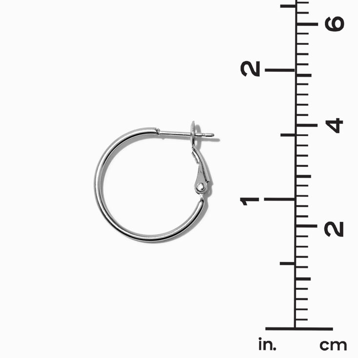 Silver-tone Stainless Steel 20MM Hoop Earrings,