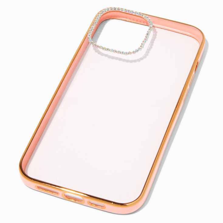 Embellished Clear/Blush Pink Phone Case - Fits iPhone&reg; 12 Pro Max,