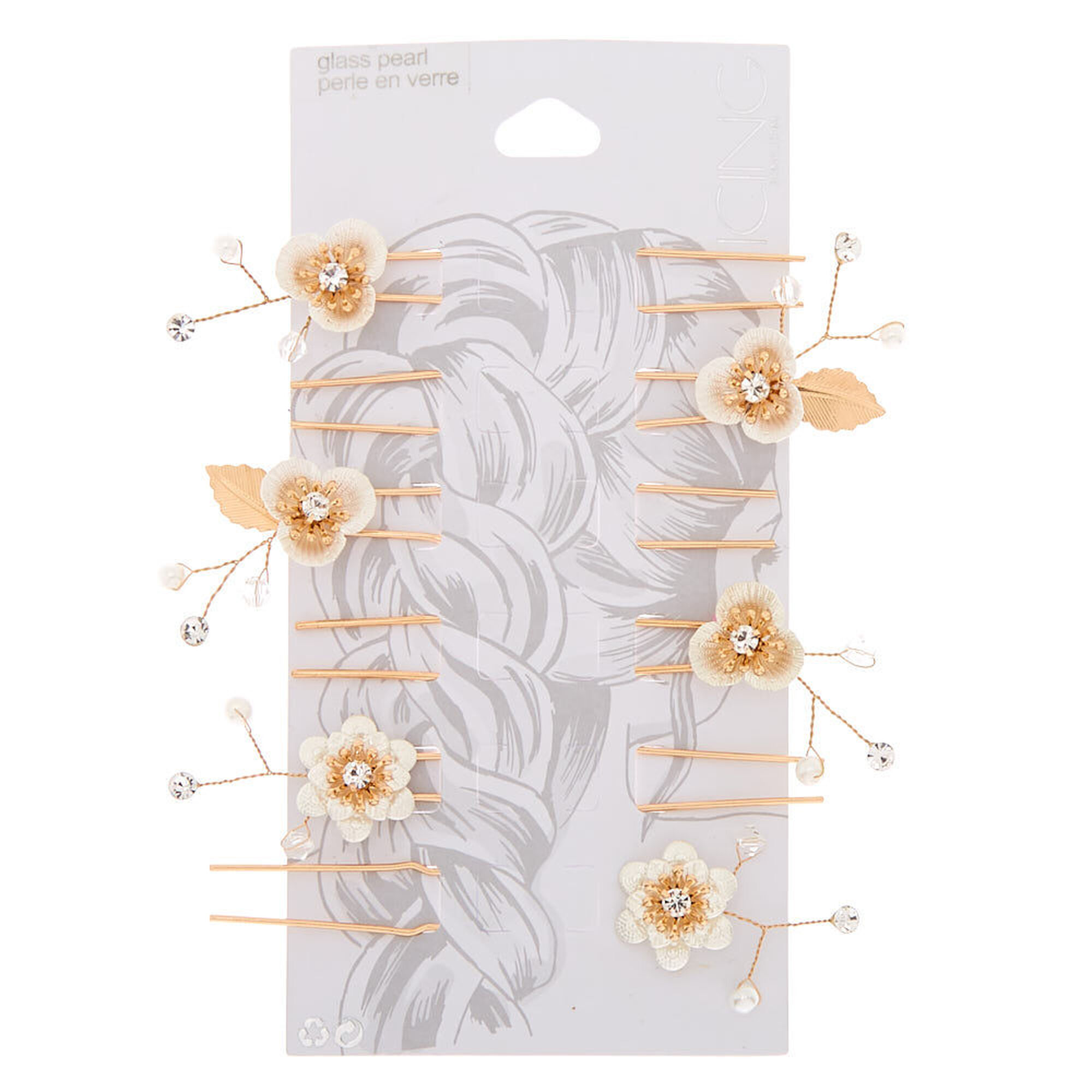 Gold Fancy Floral Hair Pins 6 Pack Icing Us