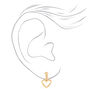 Gold Hearts &quot;Love&quot; 0.5&quot; Drop Earrings - 3 Pack,