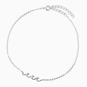 ICING Select Sterling Silver Ocean Waves Chain Anklet,