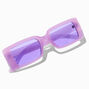 Chunky Rectangle Sunglasses - Frosted Purple,
