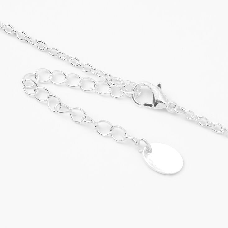 Silver Rhinestone Pearl Choker Necklace,