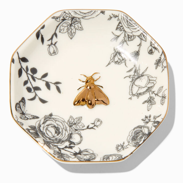 Toile Print Bumblebee Trinket Dish,