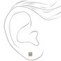 18kt Gold Plated Cubic Zirconia Round Stud Earrings - 6MM,