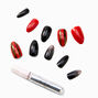 Red and Black Plaid Vegan Faux Nail Set - 24 Pack,