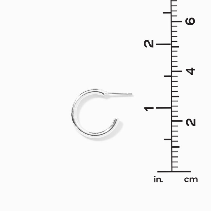 Silver-tone Post Back 20MM Hoop Earrings,