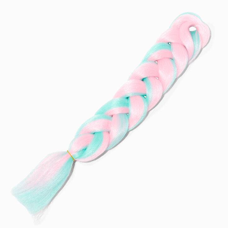 Glow in the Dark Pink &amp; Green Faux Hair Clip-In Braid,