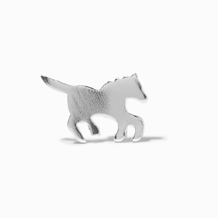 Sterling Silver One Horse Stud Earring,