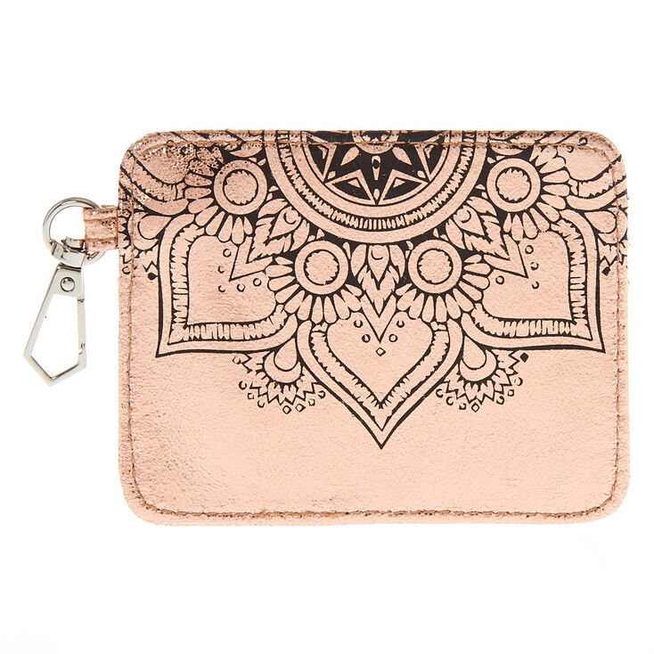 Metallic Rose Gold Mandala ID Holder,