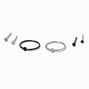 Stainless Steel Mixed Metal 20G Ball Nose Studs &amp; Hoops - 6 Pack,