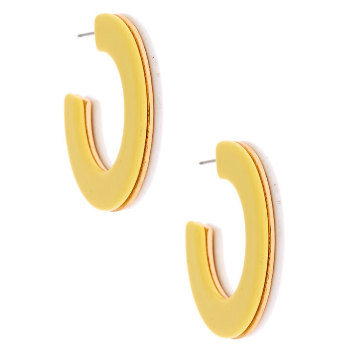 Gold 40MM Double-Color Hoop Earrings - Yellow,