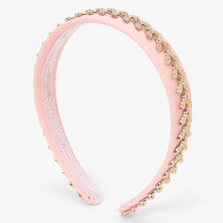 Rose Gold Embellished Flower Headband - Pink,