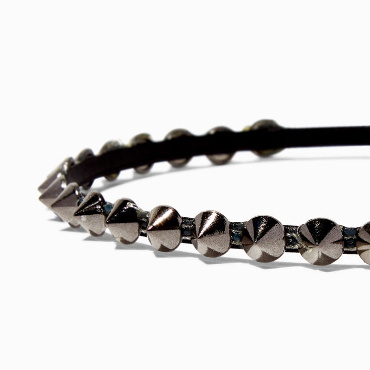 Hematite Spiked Thin Headband,
