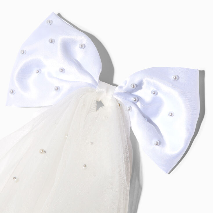 Pearl Bow Bridal Veil,