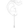 Silver 2&quot; Rhinestone Linear Graduated Round Tip Drop Earrings,