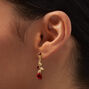 Long-Stemmed Red Rose 1&quot; Drop Earrings,