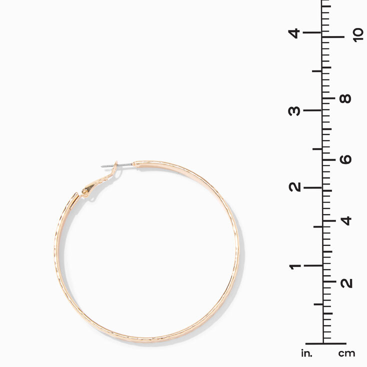 Gold-tone Hammered 60MM Hoop Earrings,