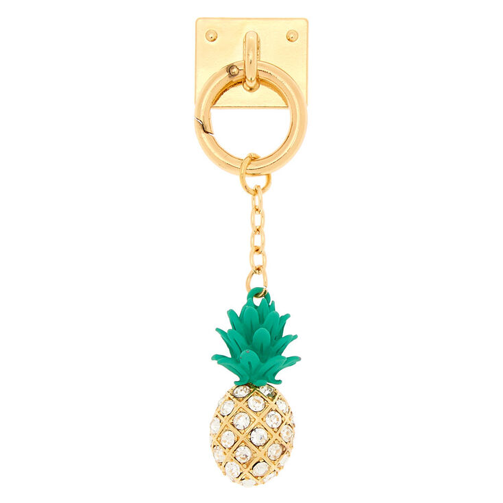 Glam Pineapple Phone Charm - Gold,