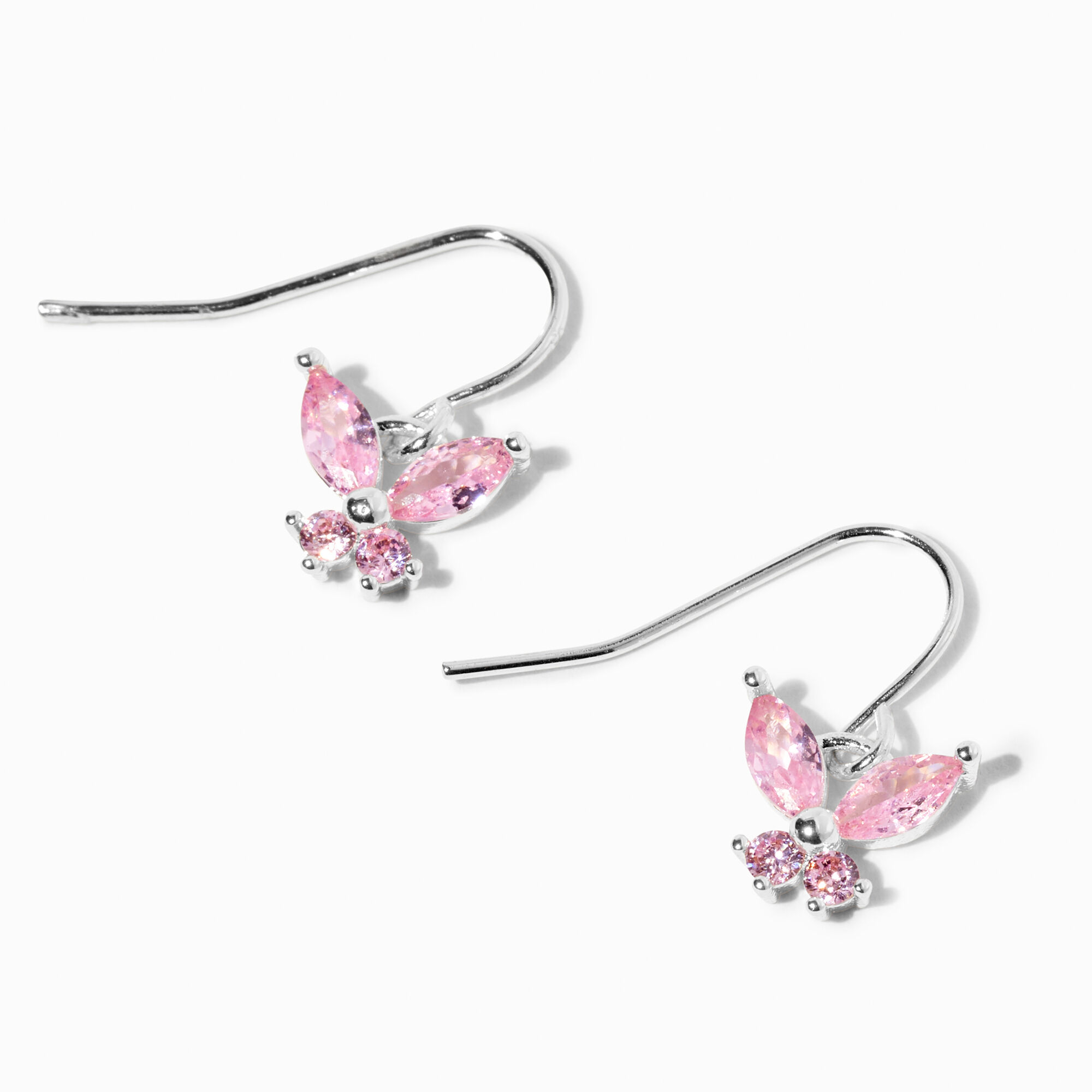 Pink Cubic Zirconia Butterfly 0.5 Drop Earrings Icing US