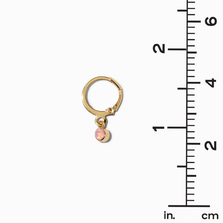 Gold-tone Pink Stone Earring Stackables Set - 3 Pack,