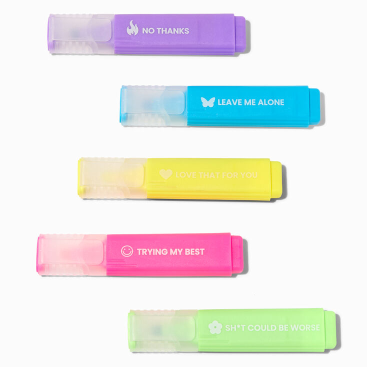 Inspirational Messages Neon Highlighter Set - 5 Pack,