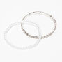 Silver Rhinestone Pearl Jewelry Set - 4 Pack,