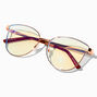 Solar Blue Light Reducing Rose Gold Metal Clear Lens Frames,