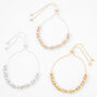 Mixed Metal Disco Bolo Bracelet - 3 Pack,