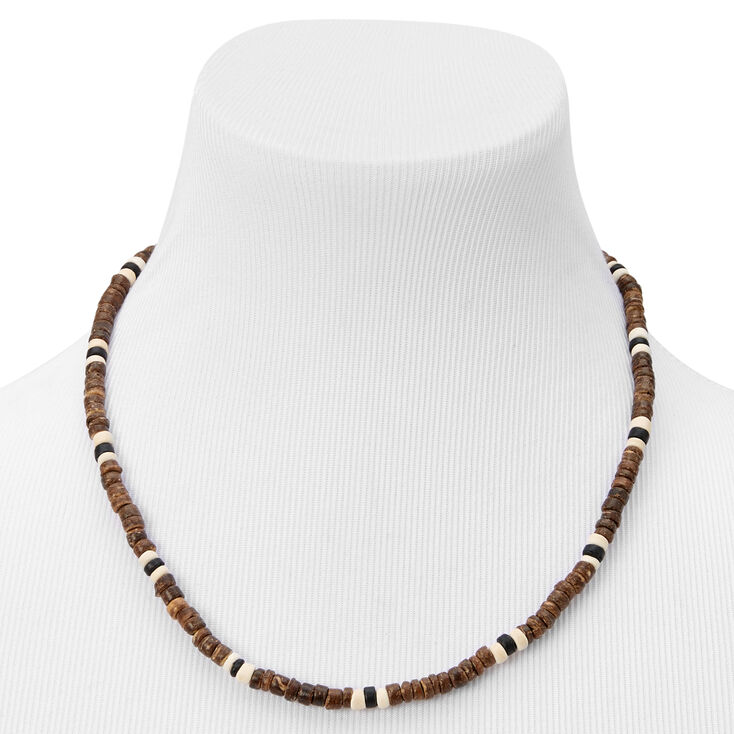 Brown and Black 8mm Beaded Necklace,
