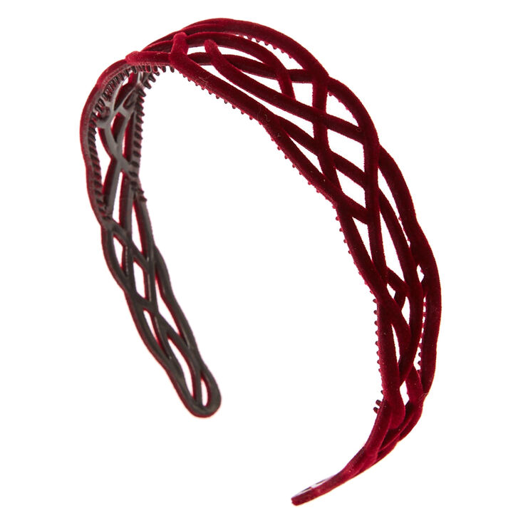 Burgundy Velvet Headband,
