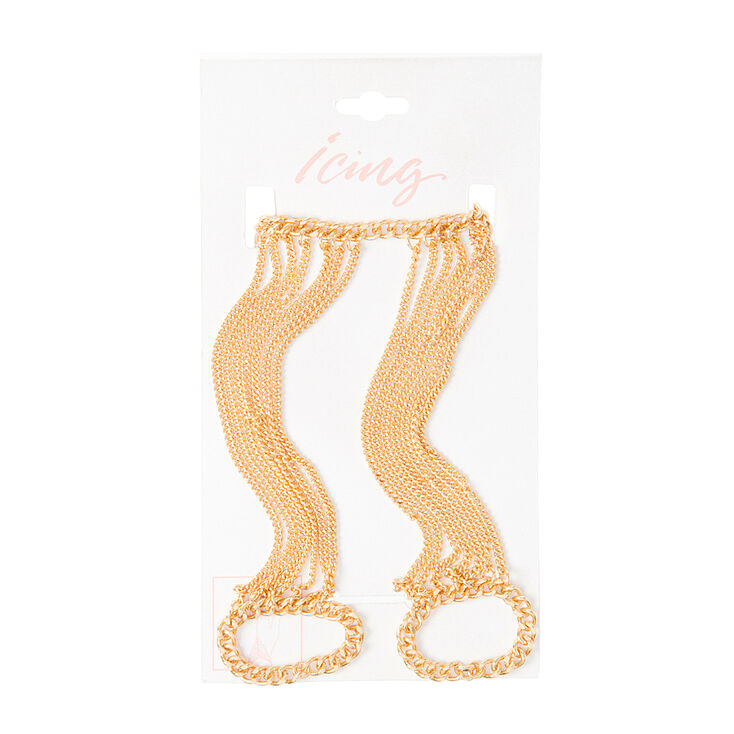 Gold Multi-Strand Chain Double Hand Chain,
