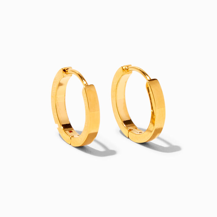 ICING Select 18k Yellow Gold Plated Titanium 12MM Clicker Hoop Earrings,