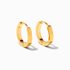 Icing Select 18k Yellow Gold Plated Titanium 12MM Clicker Hoop Earrings,