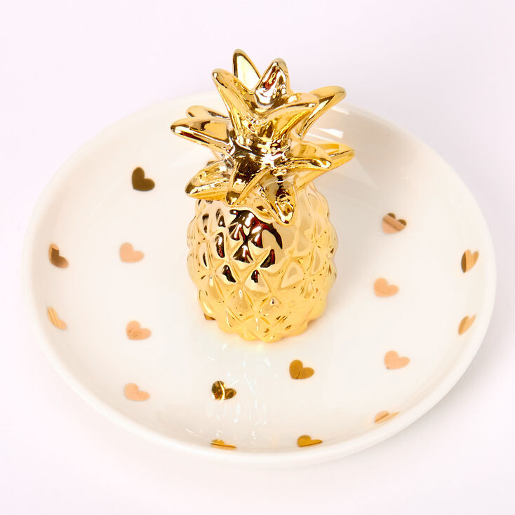 Pineapple Hearts Jewelry Holder Tray - White,